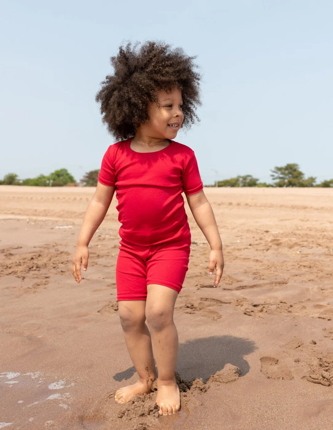 Kid's Short Sleeve Classic Solid Color Pajamas