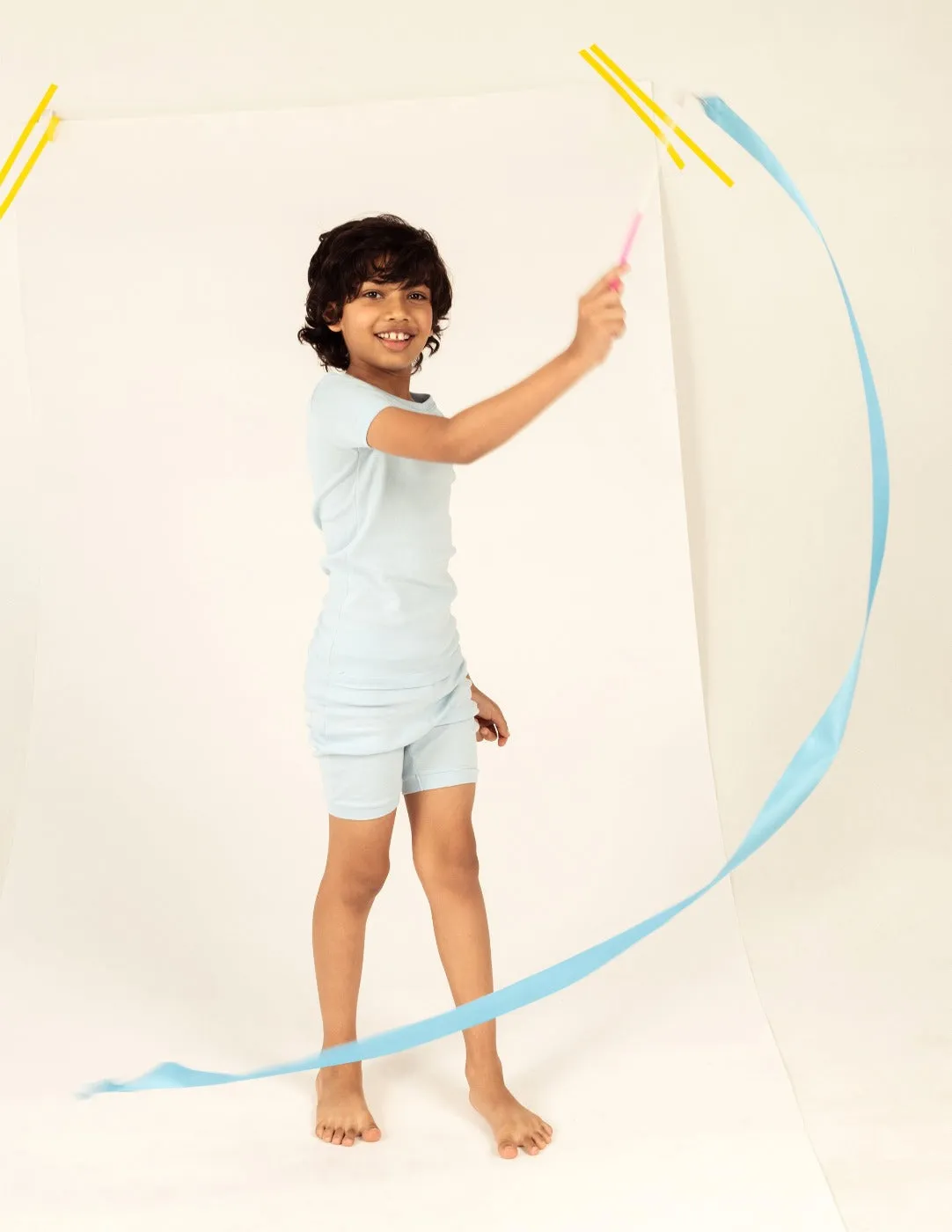 Kid's Short Sleeve Classic Solid Color Pajamas