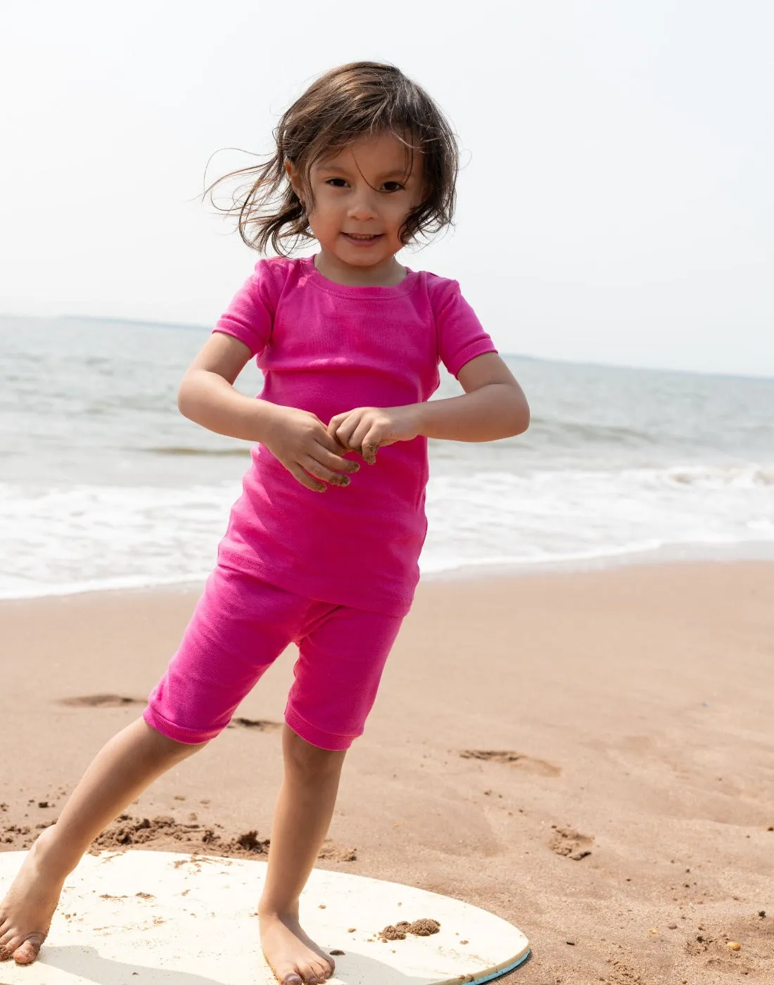 Kid's Short Sleeve Classic Solid Color Pajamas