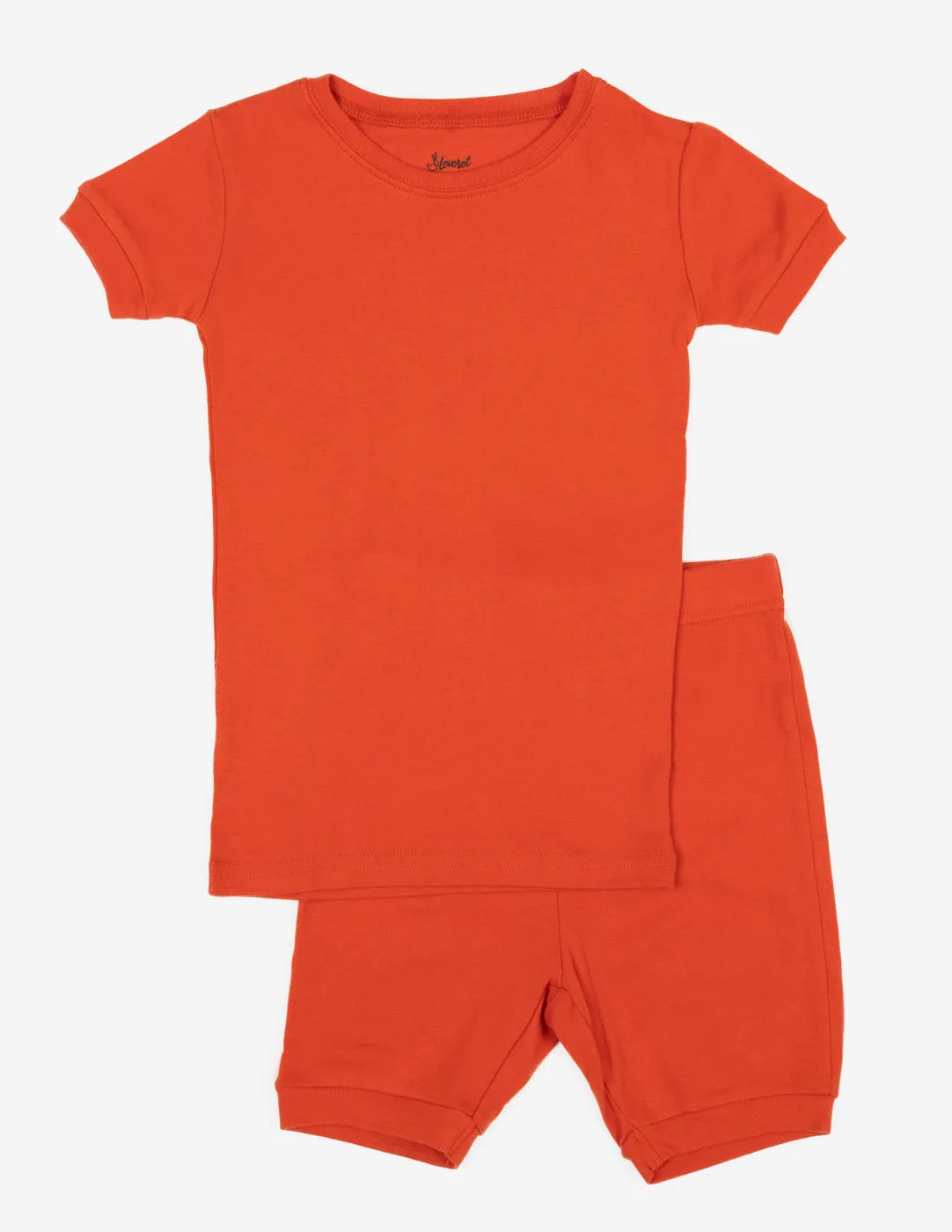 Kid's Short Sleeve Classic Solid Color Pajamas