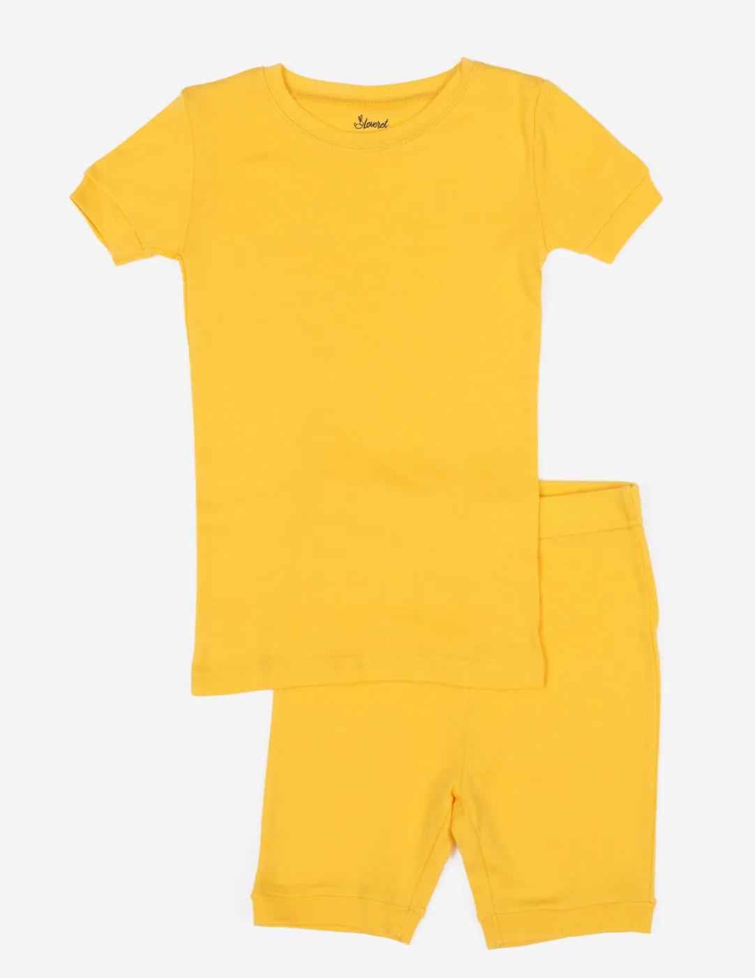 Kid's Short Sleeve Classic Solid Color Pajamas