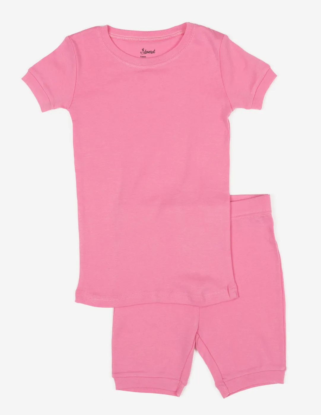 Kid's Short Sleeve Classic Solid Color Pajamas