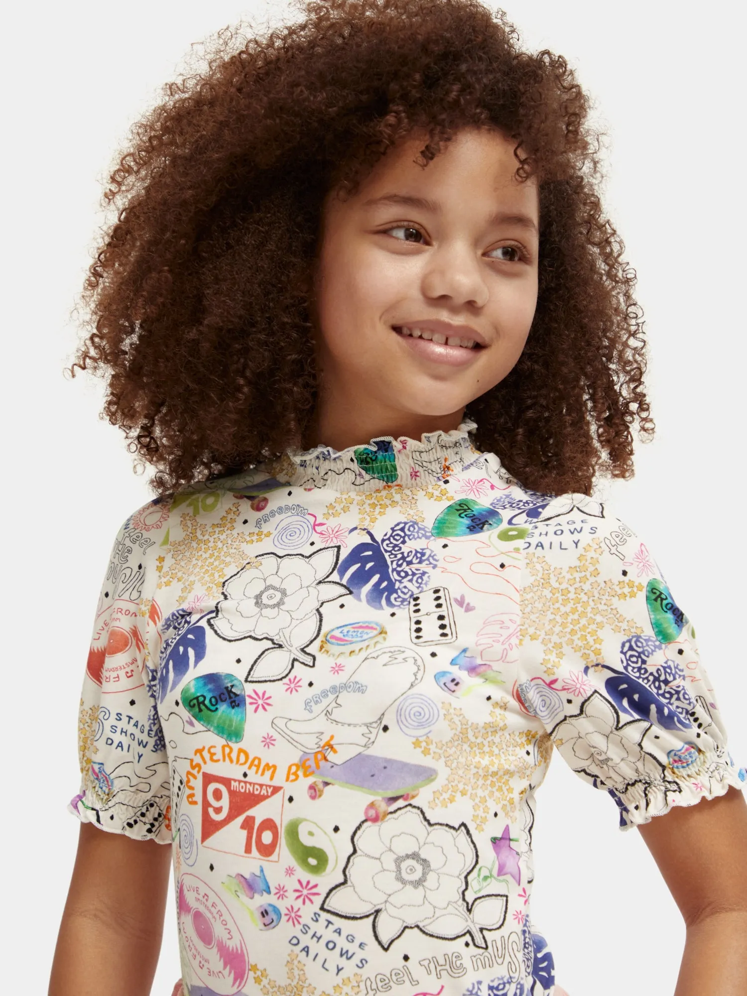 Kids - Slim-fit mock neck t-shirt