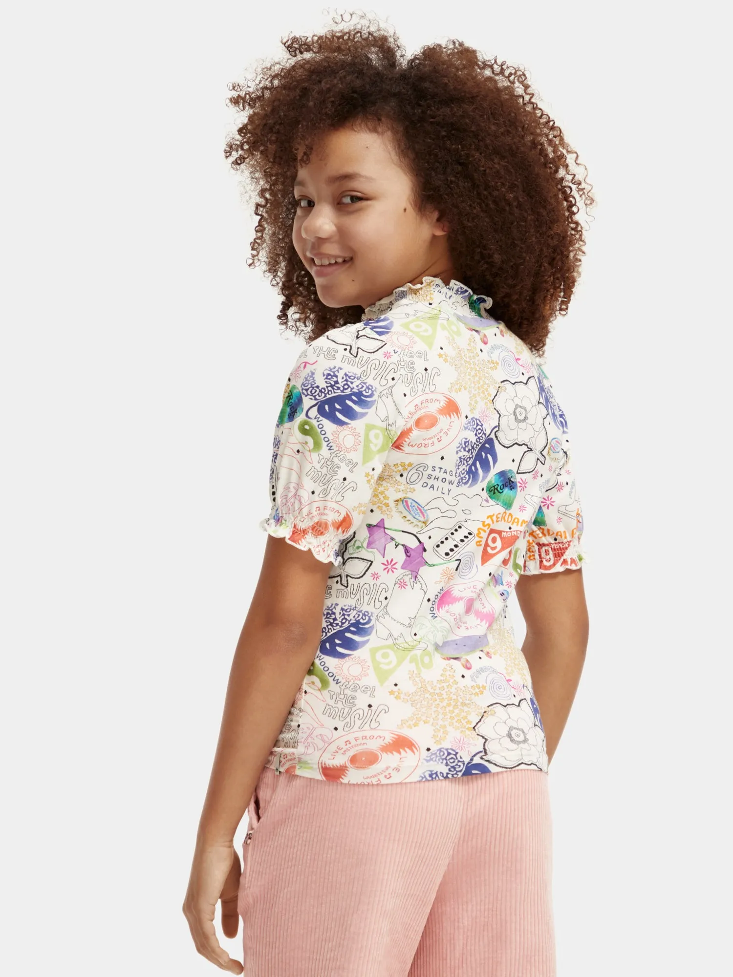 Kids - Slim-fit mock neck t-shirt