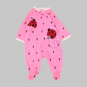 Ladybugs Long-Sleeved Baby Footie