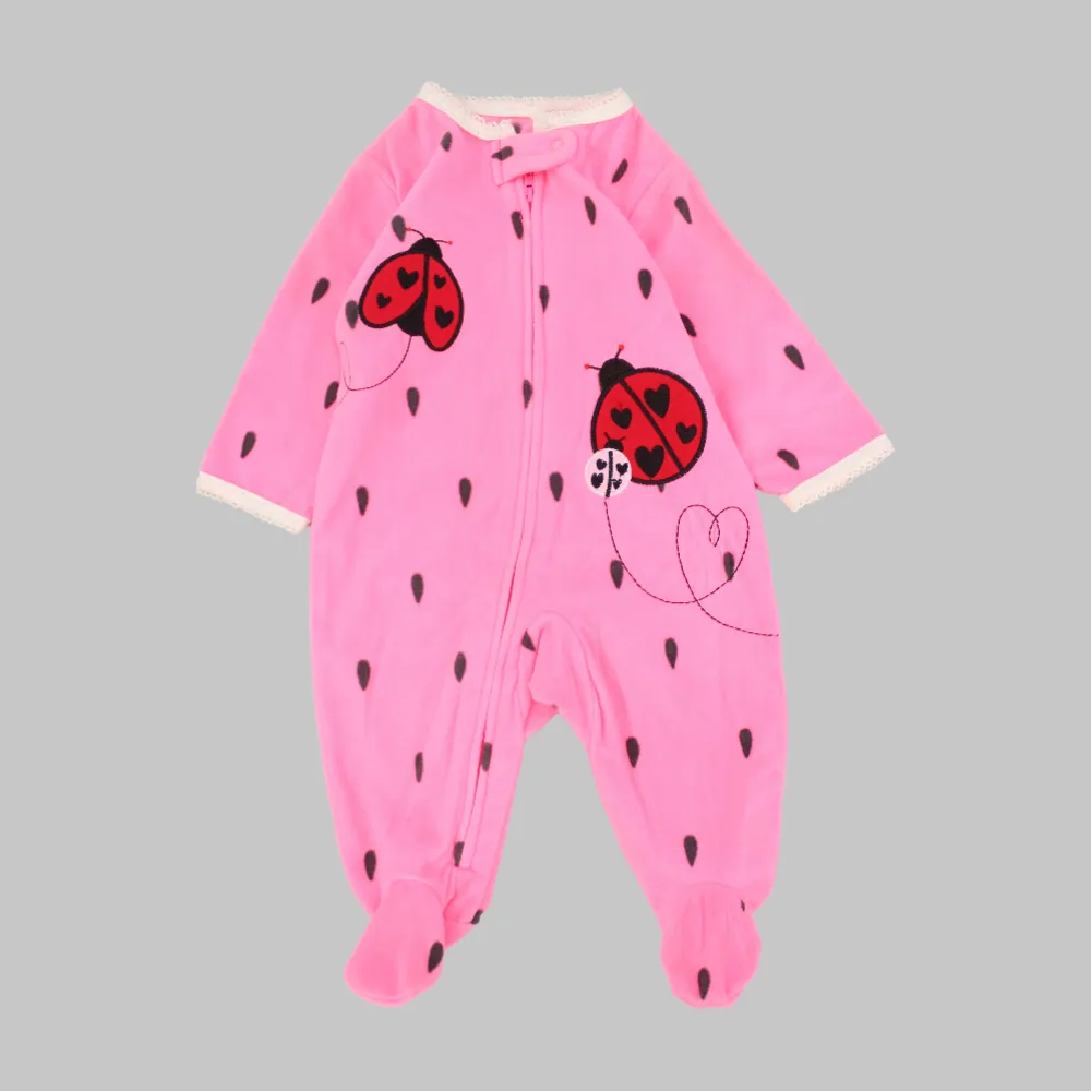 Ladybugs Long-Sleeved Baby Footie
