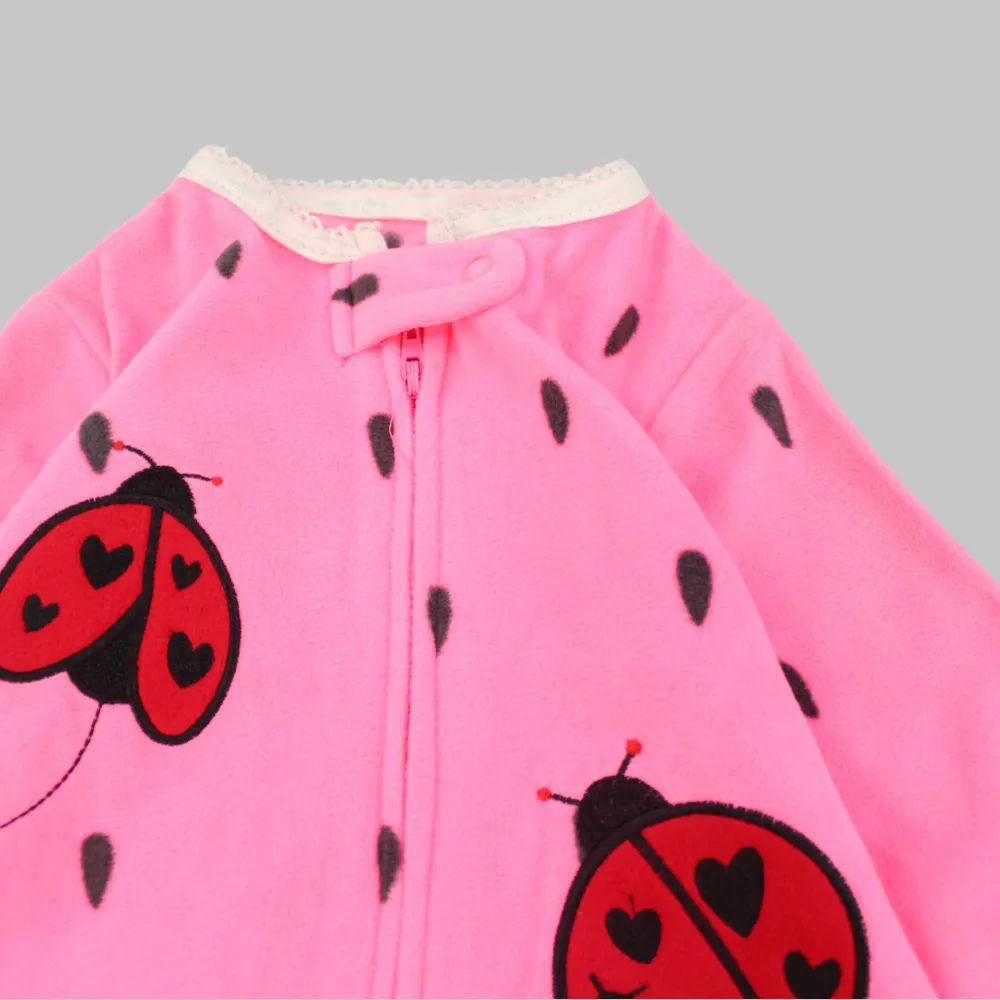 Ladybugs Long-Sleeved Baby Footie