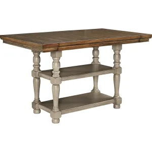 Lettner Counter Table - Gray/Brown - (D733-32)