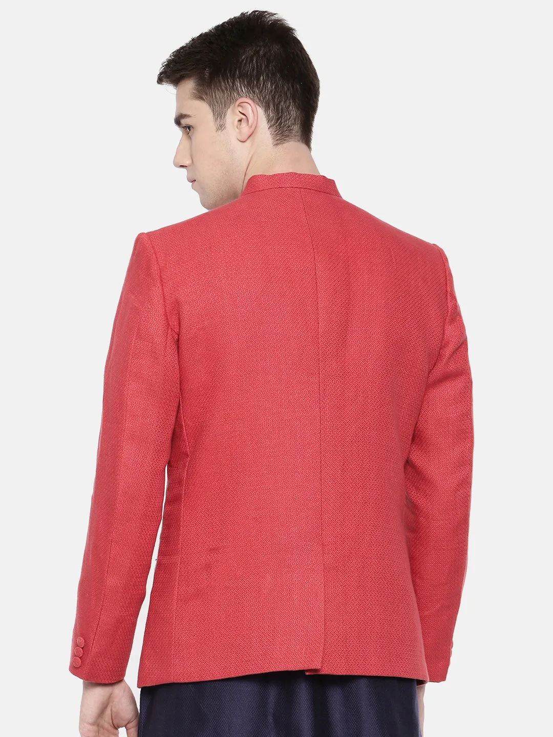 Linen Jaquard Classic Bandhgala - MMJ028