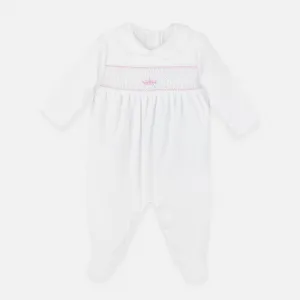 Little Princess Embroidery Footie |  Baby Girl