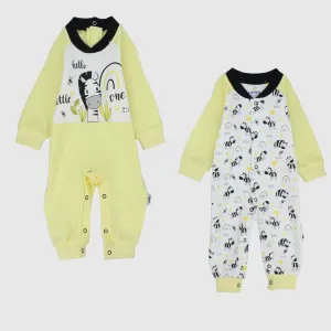Little Zebra Long-Sleeved Footless Onesie (Pack Of 2)