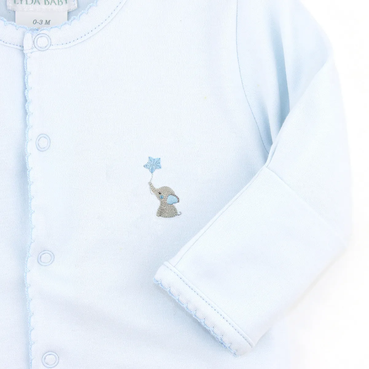 Lovely Elefant Embroidery Footie | Baby Boy