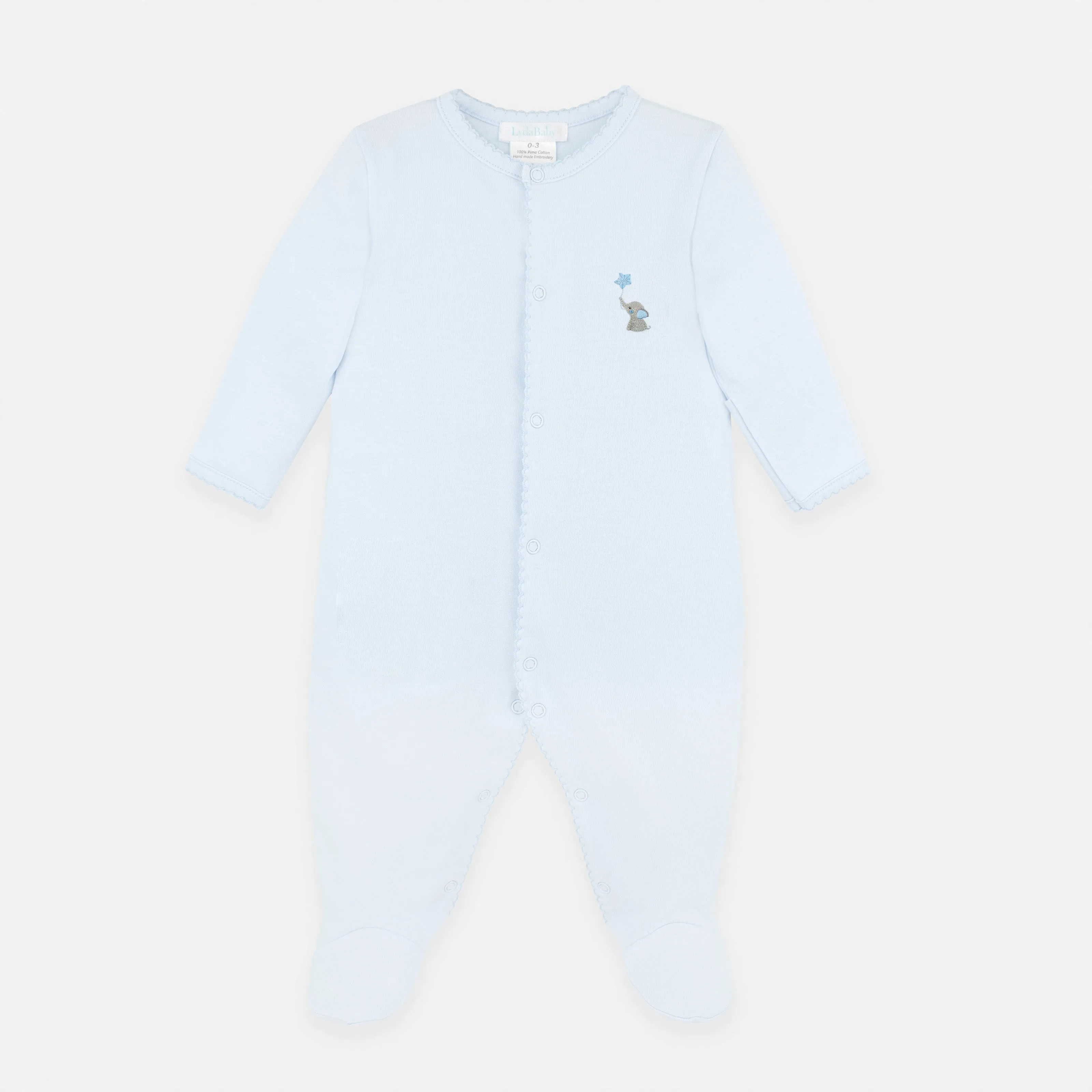 Lovely Elefant Embroidery Footie | Baby Boy