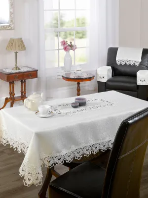 Lucinda Embroidered Doyley in Cream