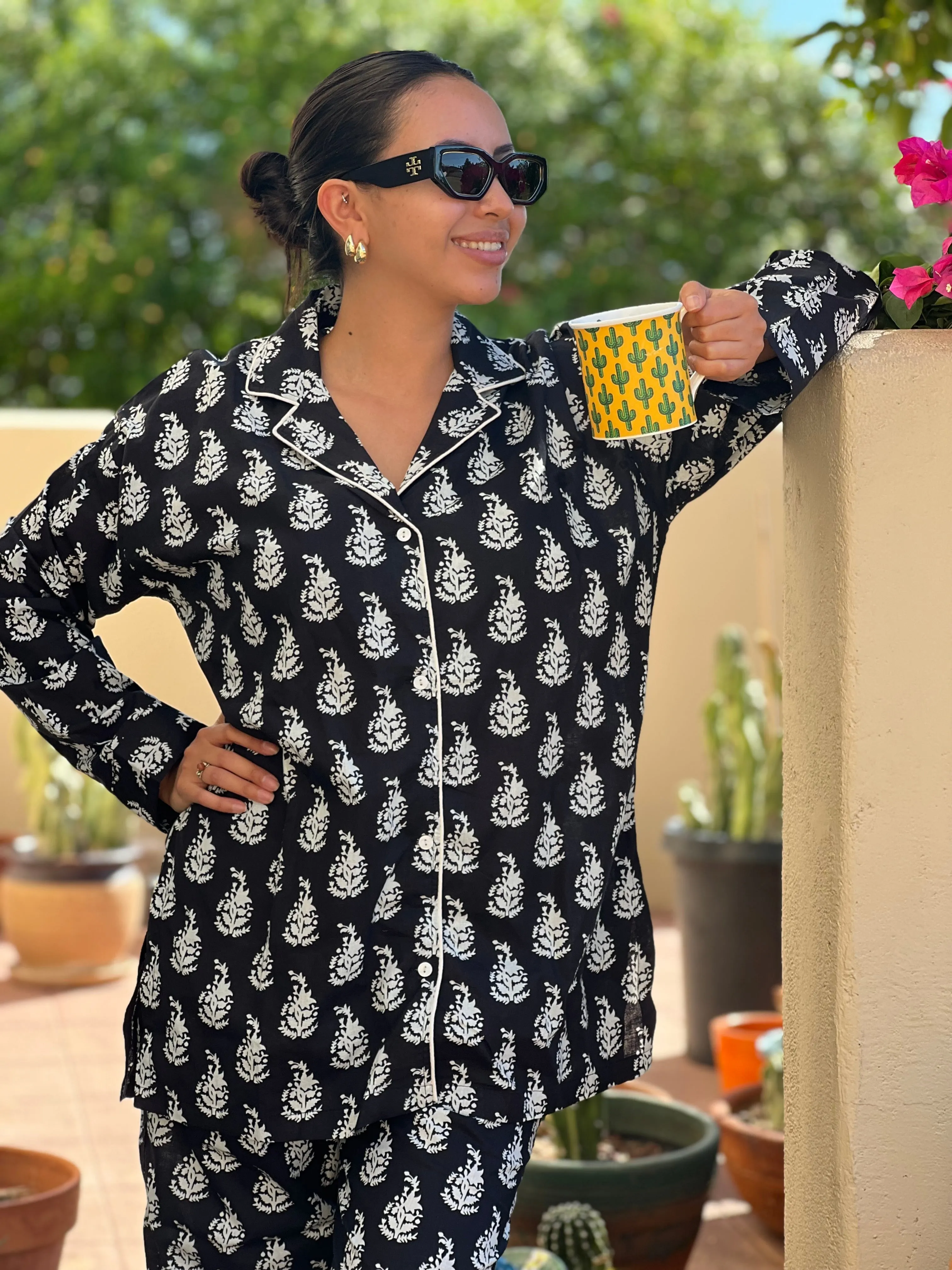 Luisa Obsidian Long Sleeve Cotton Pajamas Store Credit