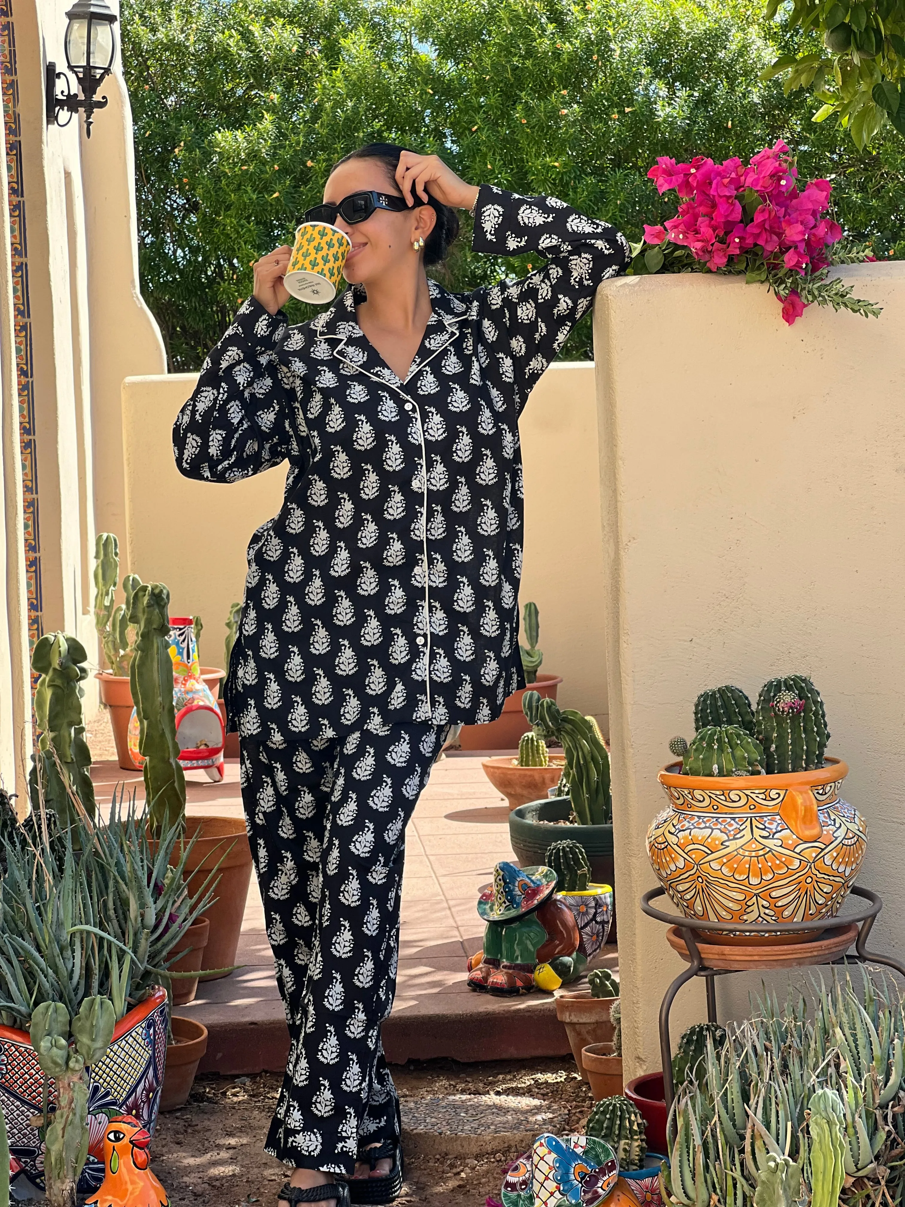 Luisa Obsidian Long Sleeve Cotton Pajamas Store Credit