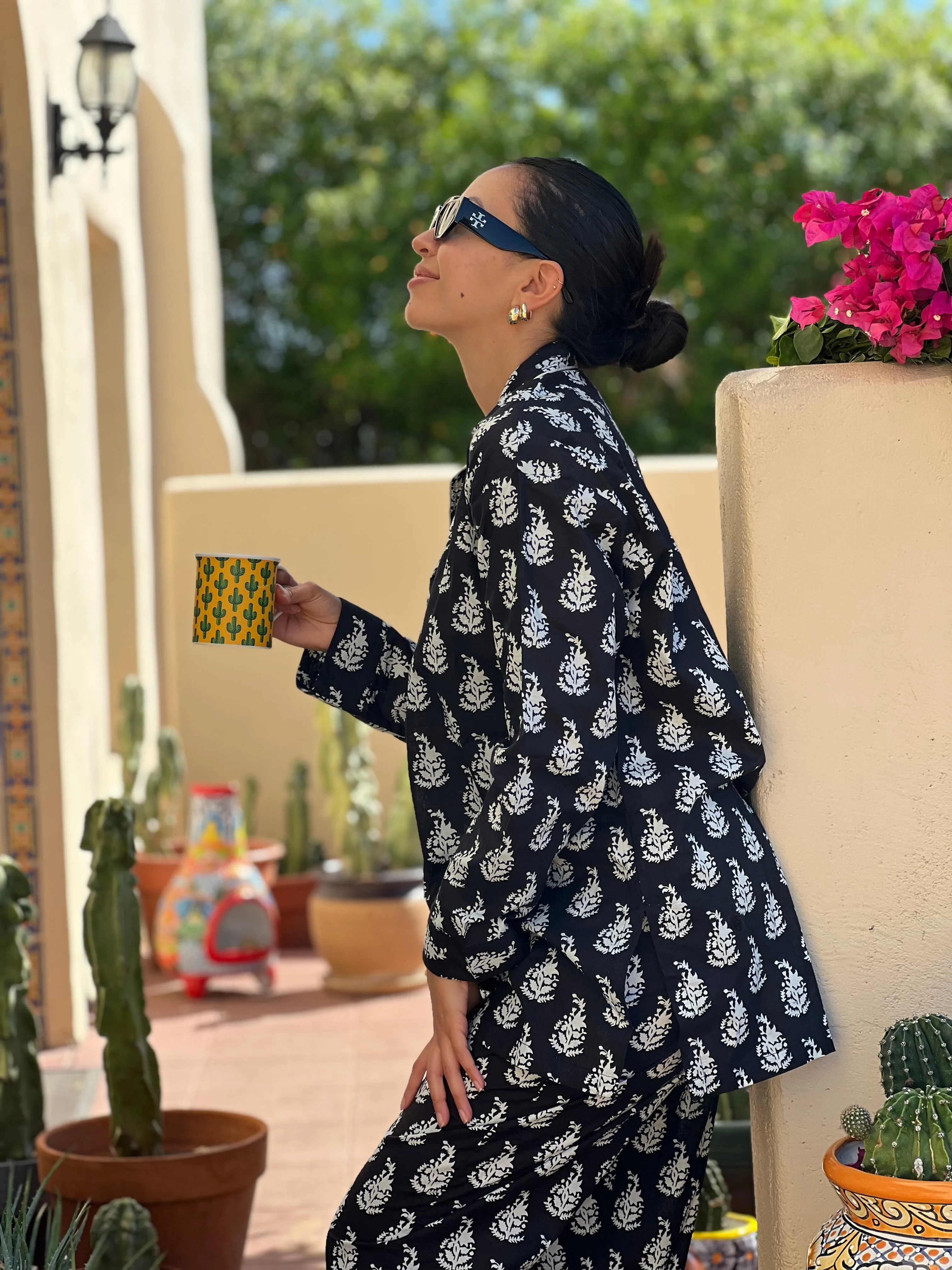 Luisa Obsidian Long Sleeve Cotton Pajamas Store Credit