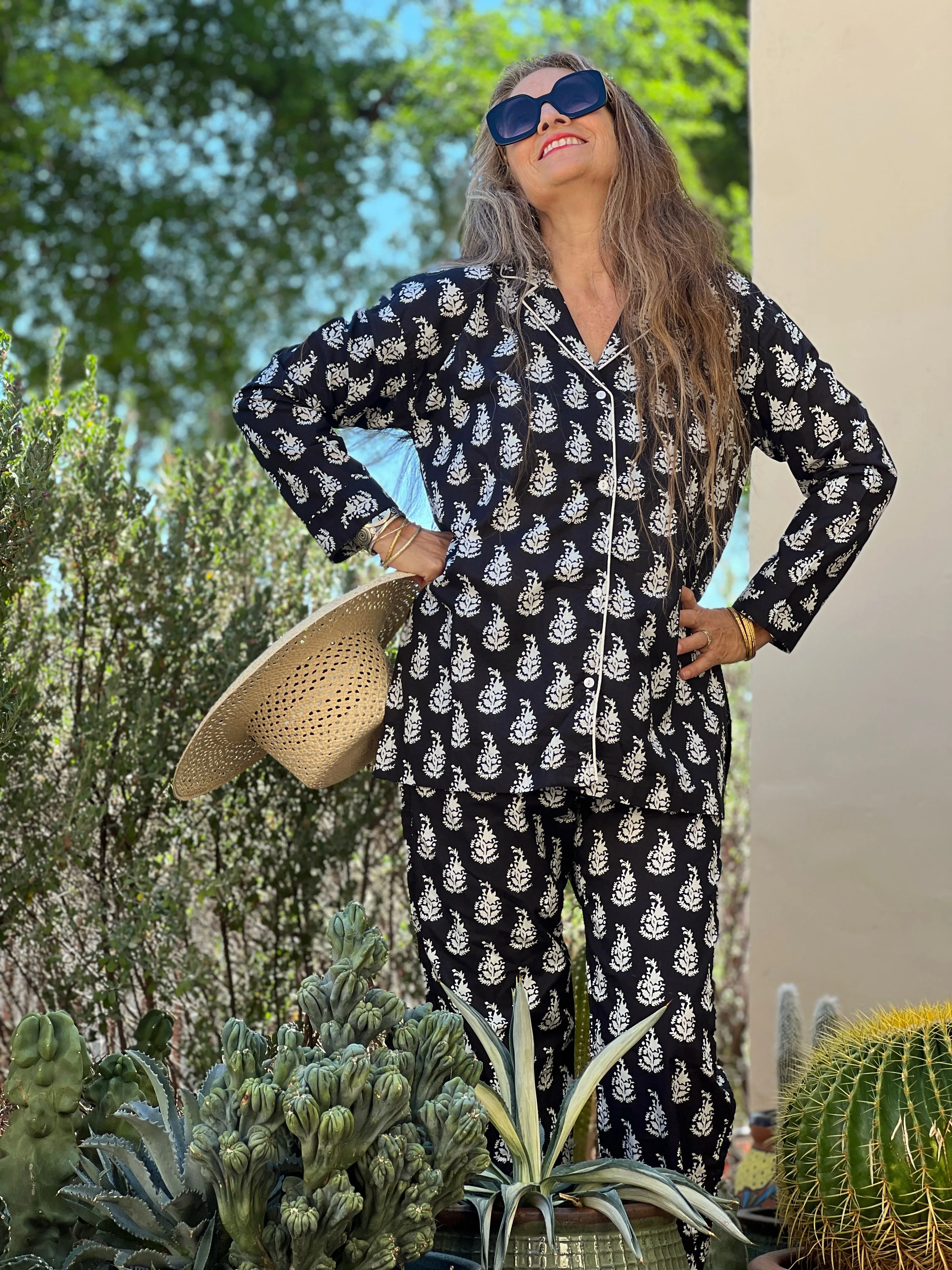 Luisa Obsidian Long Sleeve Cotton Pajamas Store Credit