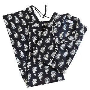 Luisa Obsidian Long Sleeve Cotton Pajamas Store Credit