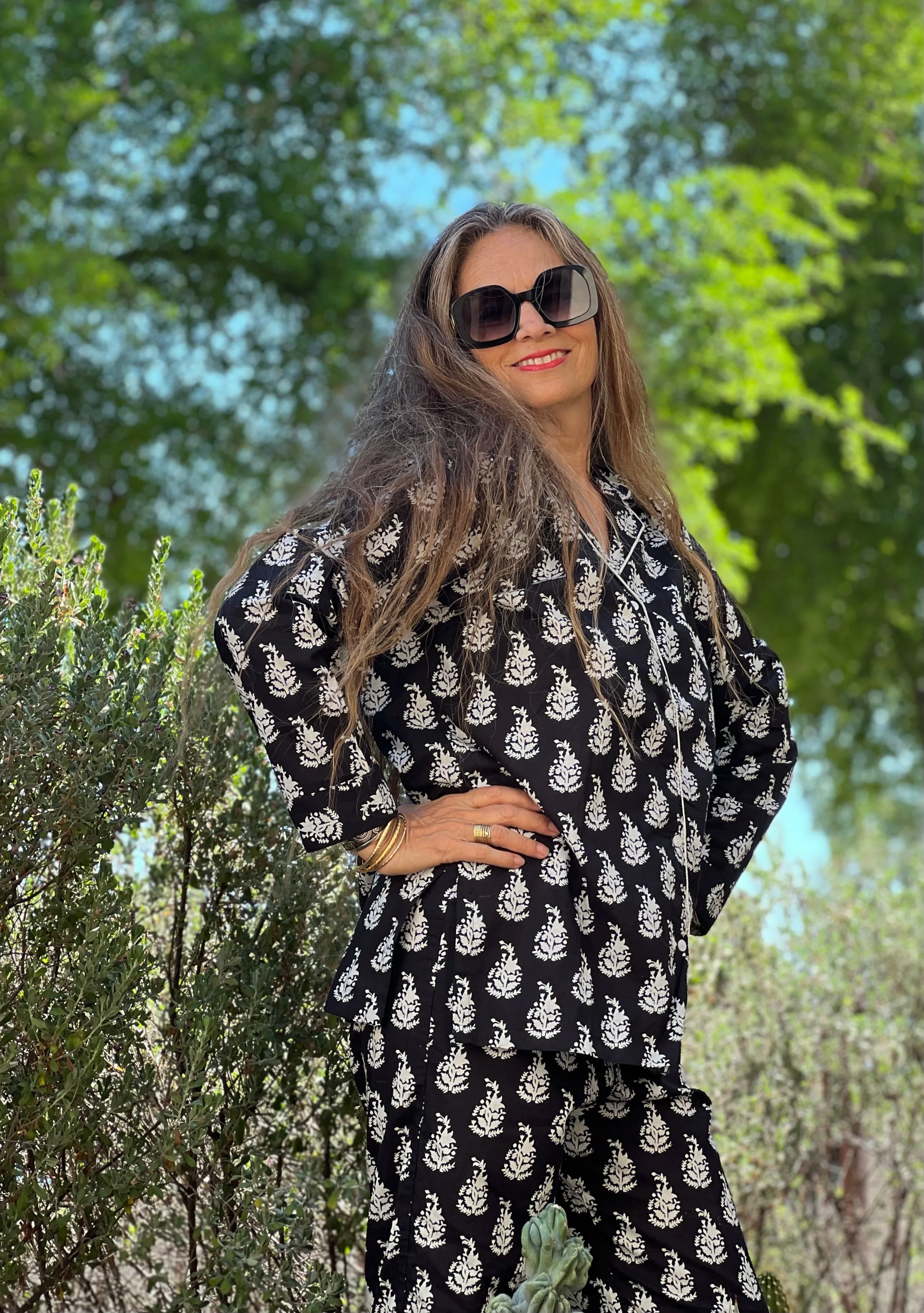 Luisa Obsidian Long Sleeve Cotton Pajamas Store Credit
