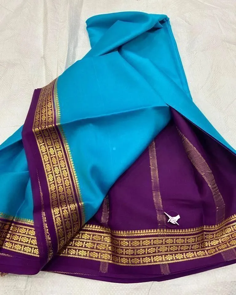 Luxurious Mysore Silk Saree Featuring Stunning Contrast Pallu and Blouse