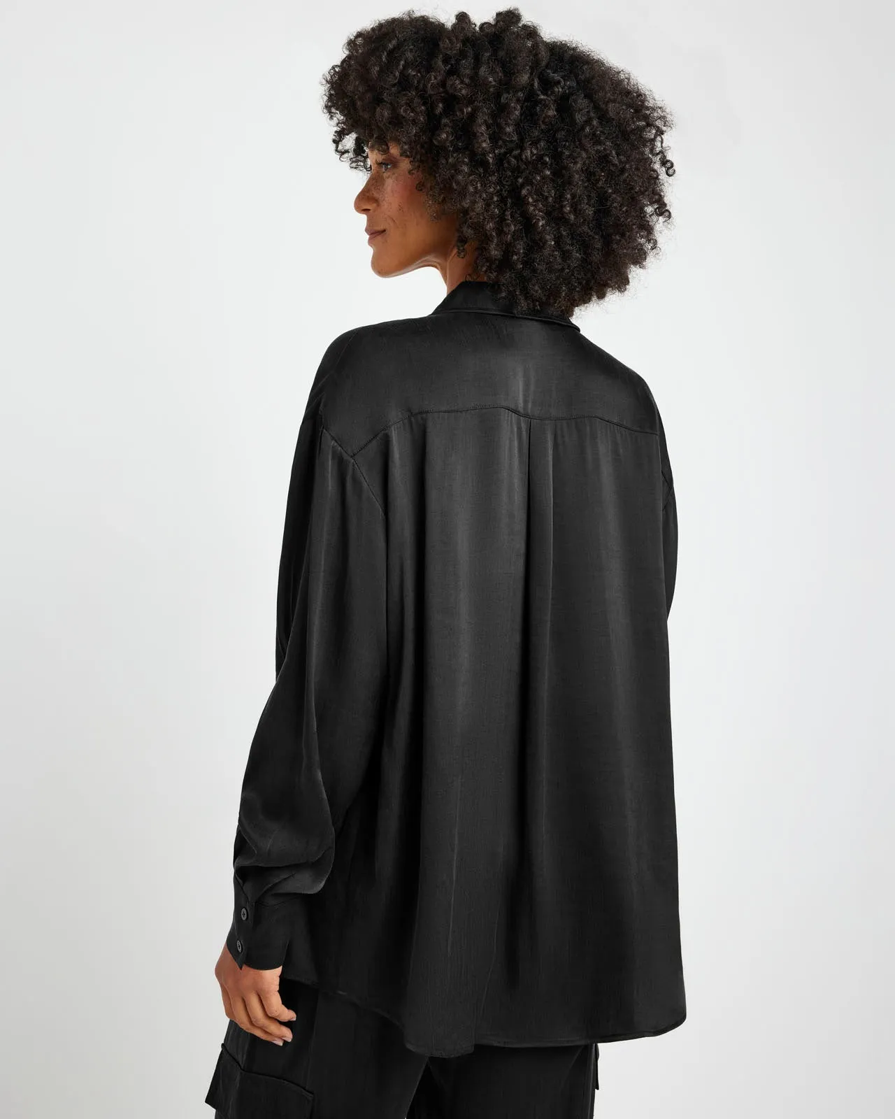 Macie Satin Button Down