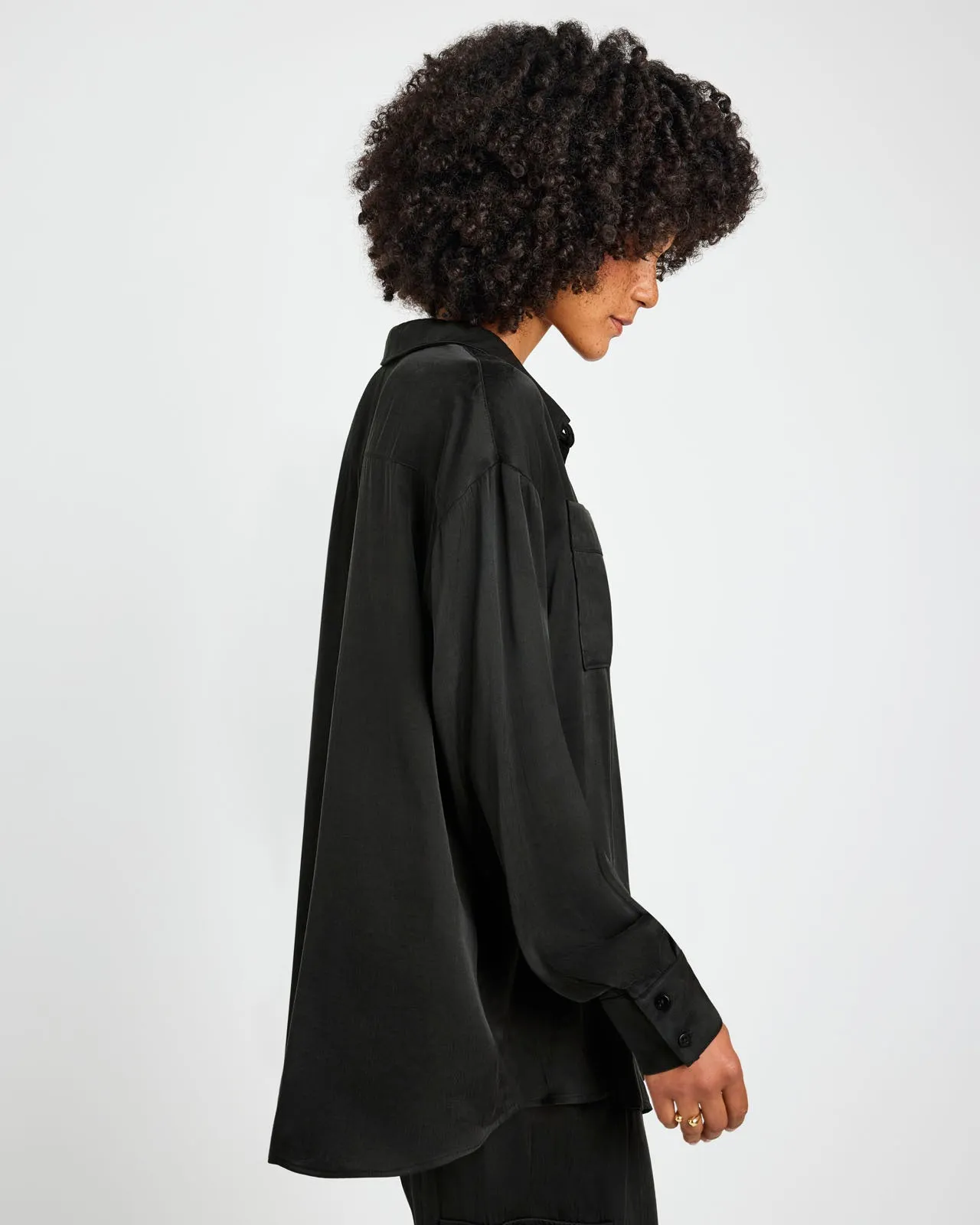 Macie Satin Button Down