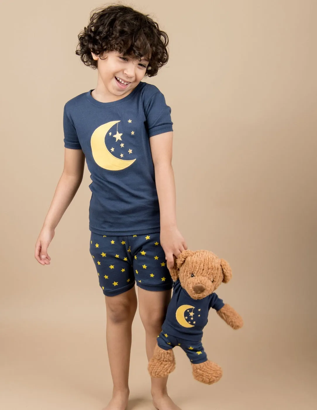 Matching Girl and Doll Short Moon & Stars Pajamas