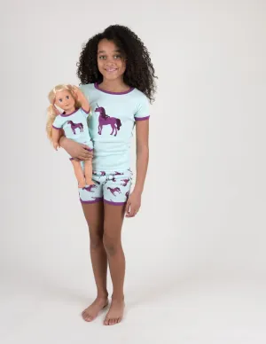 Matching Girl and Doll Unicorn Short Pajamas