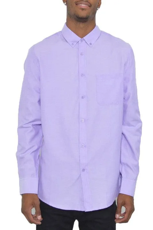 Mens Pastel Casual Long Sleeve Shirts
