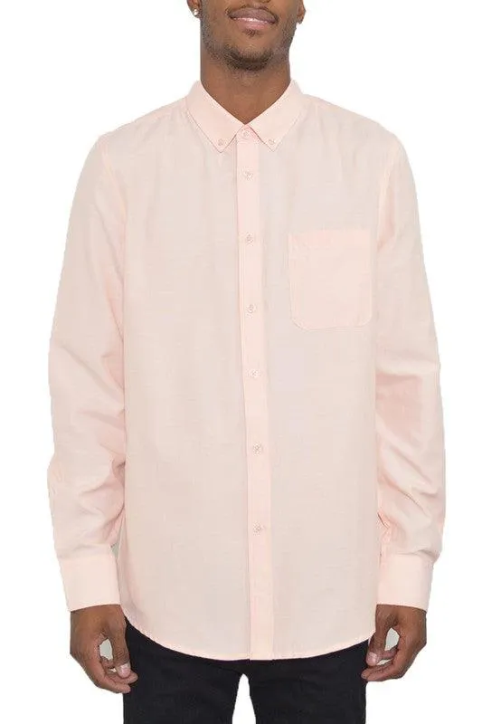 Mens Pastel Casual Long Sleeve Shirts