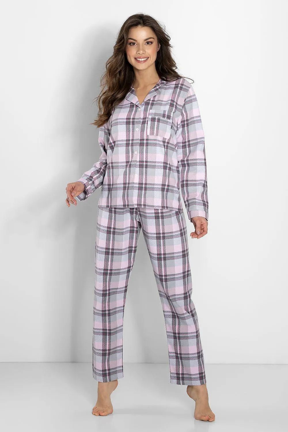 Momenti Per Me long-sleeved shirt and long pants womens pajamas