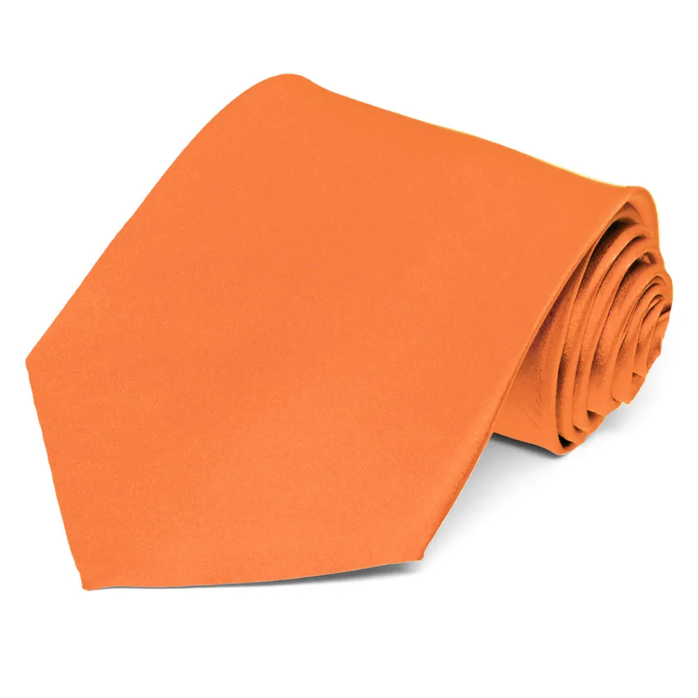 Nectarine Extra Long Silk Solid Color Necktie