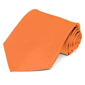 Nectarine Extra Long Silk Solid Color Necktie
