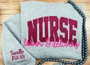 NURSE Scripted Glittered Sweatshirt