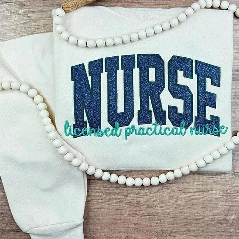 NURSE Scripted Glittered Sweatshirt