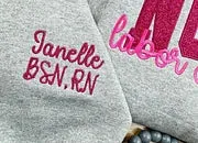 NURSE Scripted Glittered Sweatshirt
