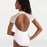 Open Mesh Short Sleeve Leotard Tiler Peck Designs- Scarlet or White