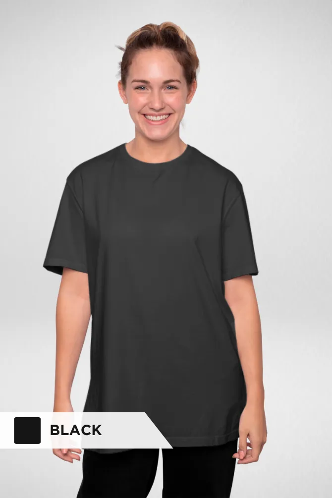 Pack Of 3 Oversized T-Shirts White Black and Grey Melange for Women
