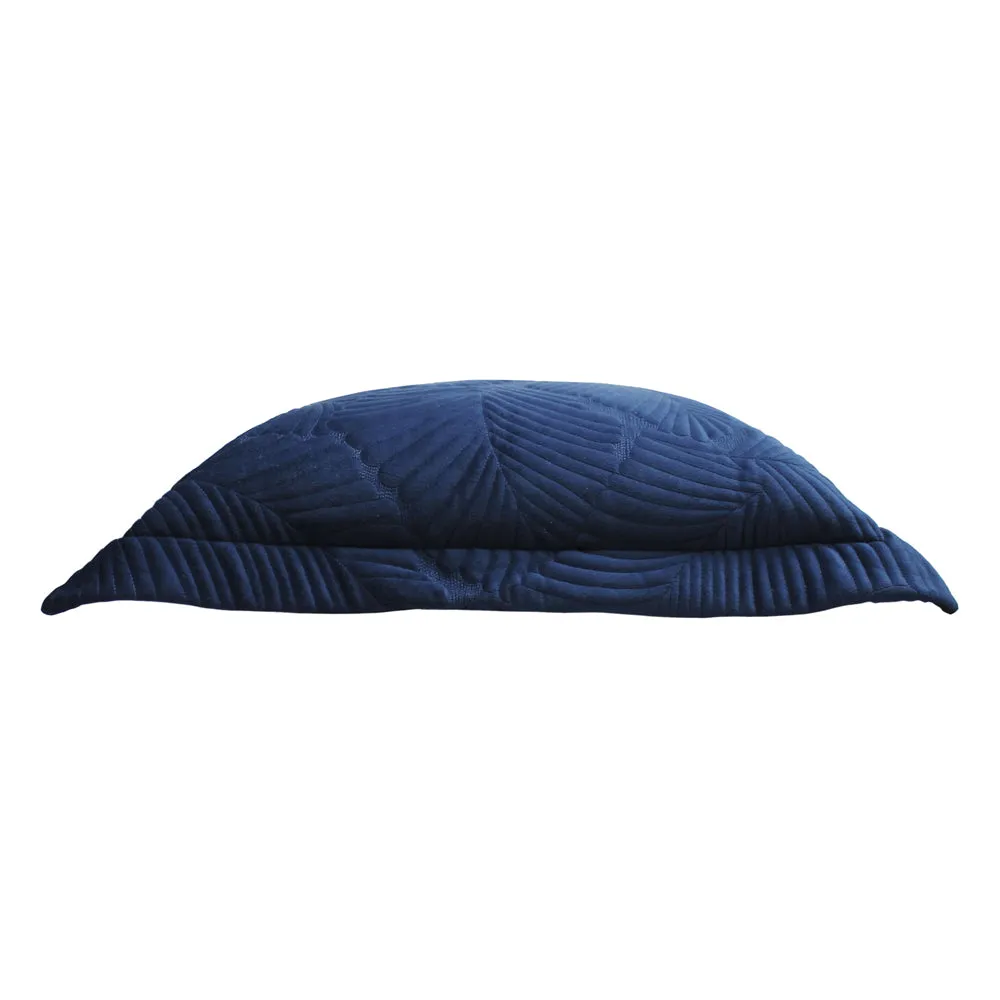 Palmeria Quilted Velvet Cushion Navy