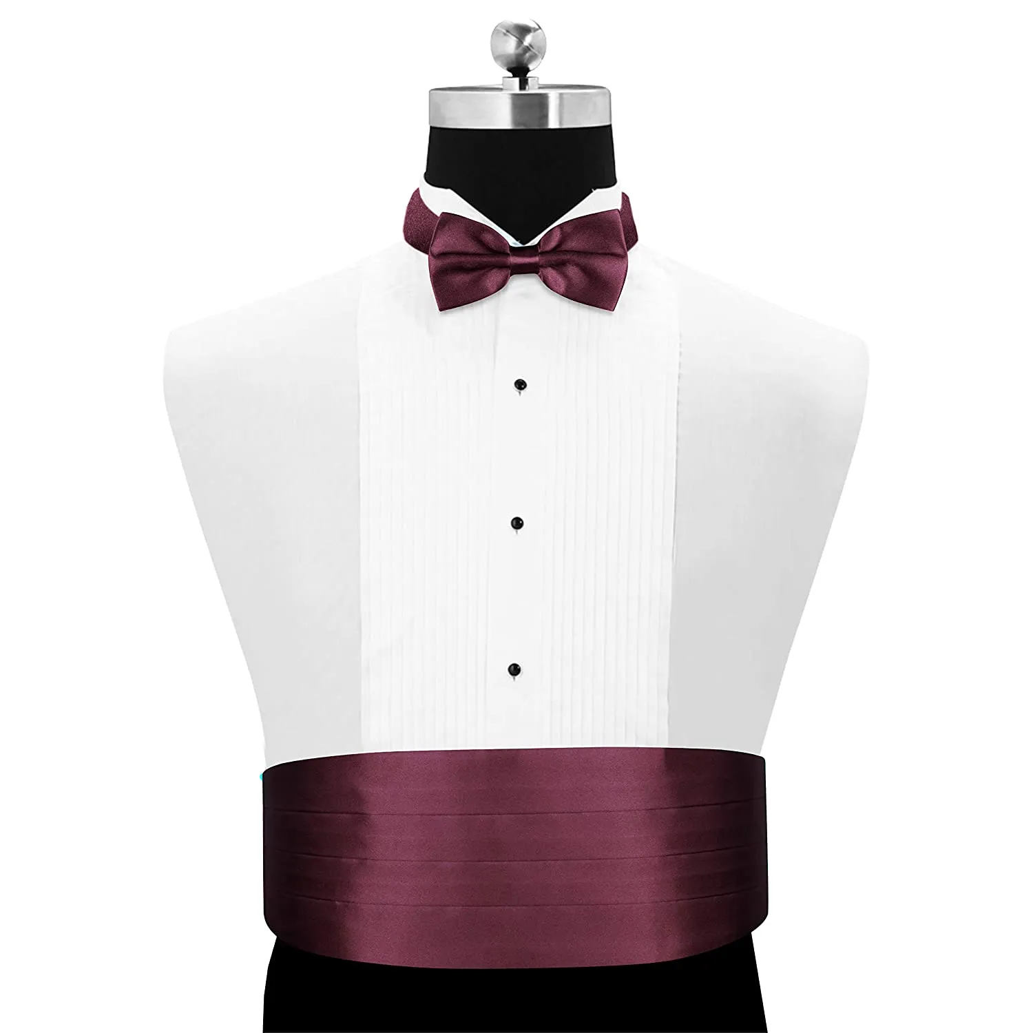 Peluche Azured Wine Colour Cummerbund & Bow Tie Set