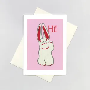 Pink Bunny - Birthday Greeting Card