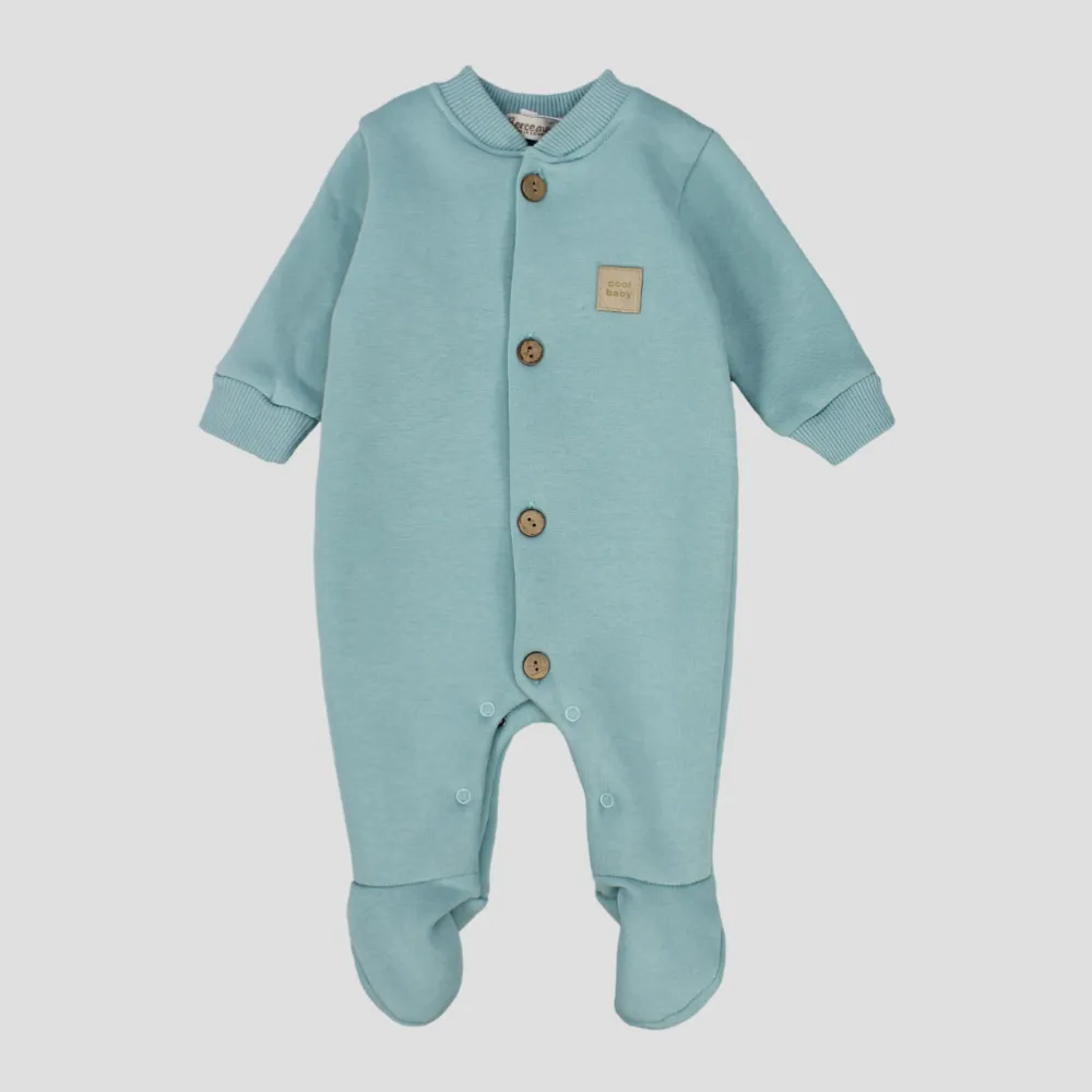 Plain Long-Sleeved Baby Footie
