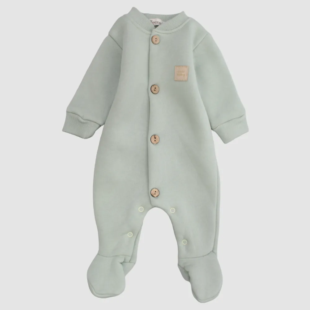 Plain Long-Sleeved Baby Footie
