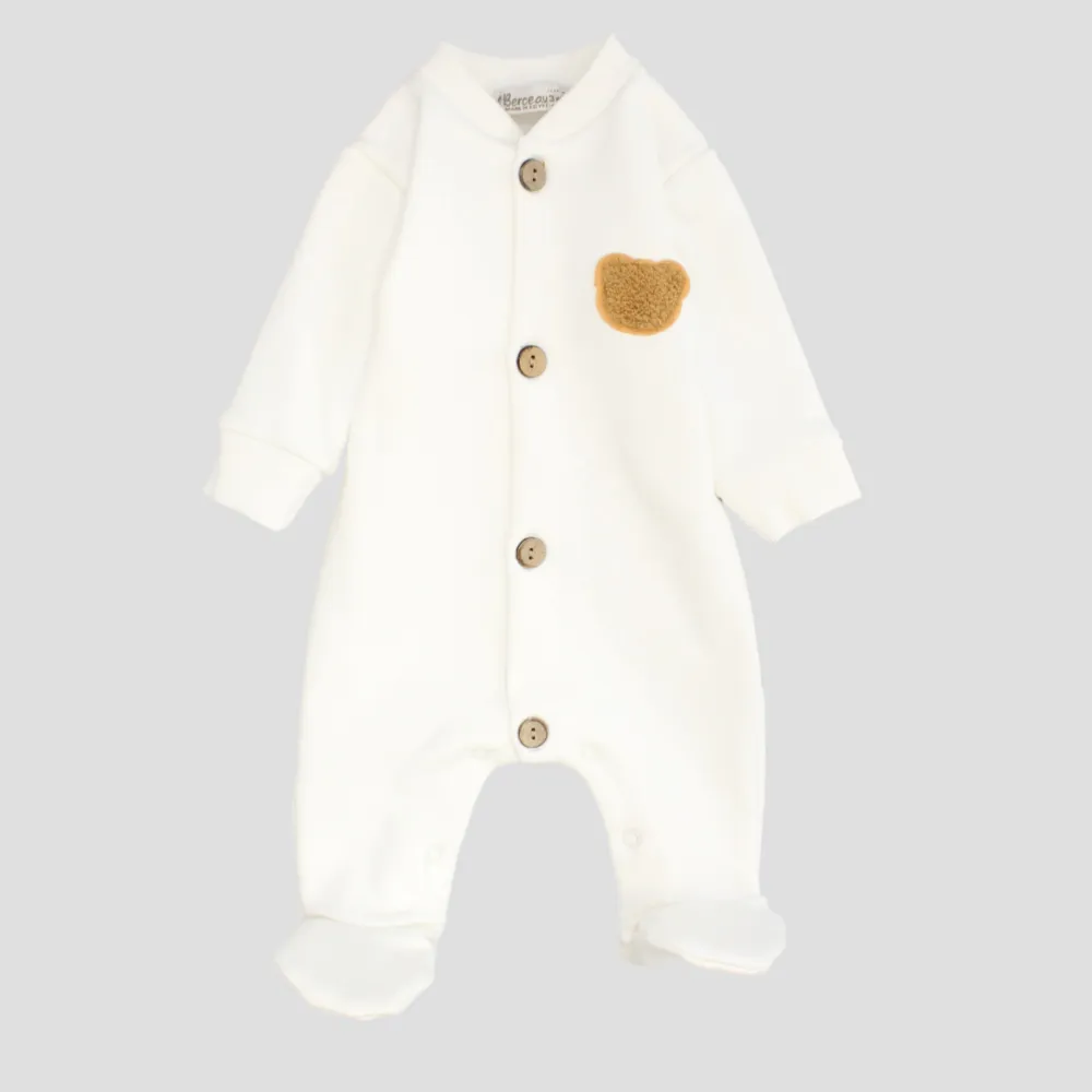 Plain Long-Sleeved Baby Footie