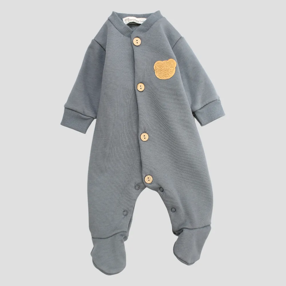 Plain Long-Sleeved Baby Footie