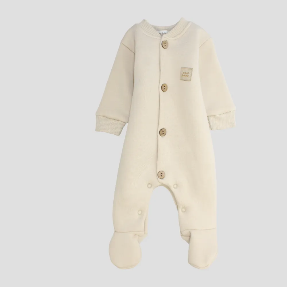 Plain Long-Sleeved Baby Footie