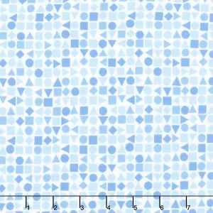 Playtime Flannel - Shapes Blue Yardage