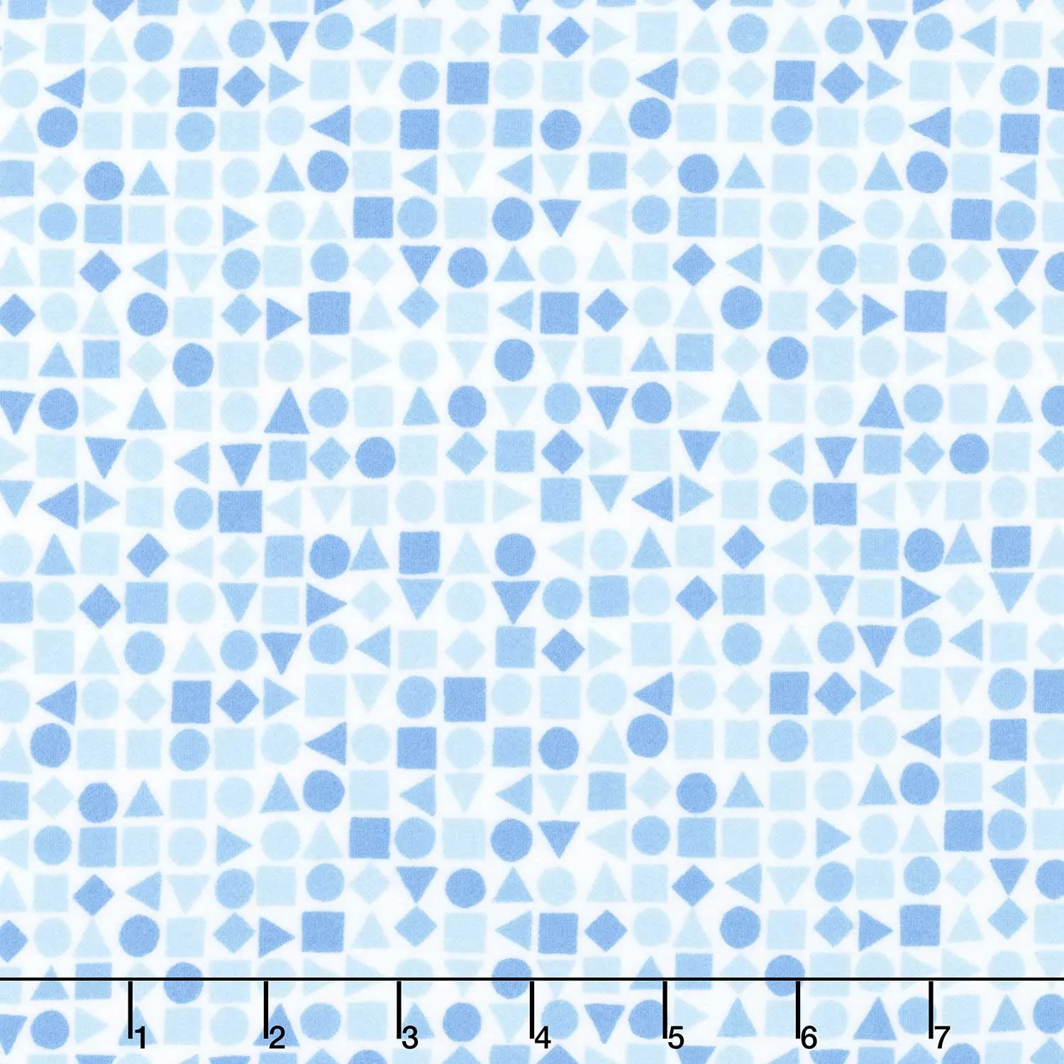 Playtime Flannel - Shapes Blue Yardage
