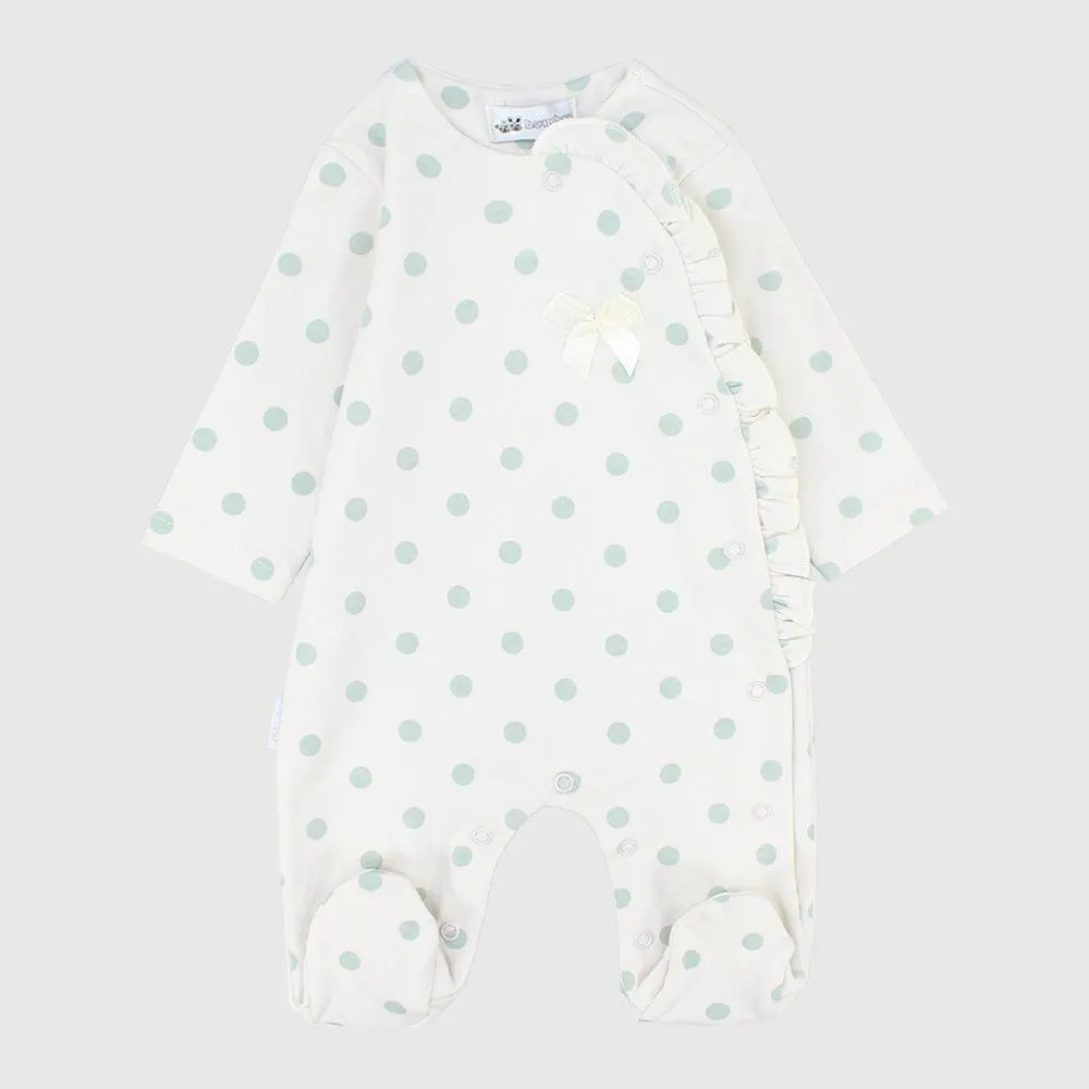 Polka Dots Long-Sleeved Baby Footie